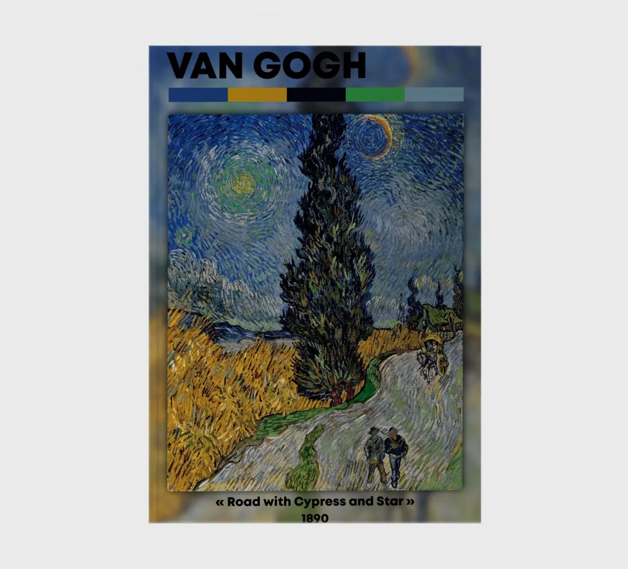 Van Gogh: Road with Cypress and Star - Post-Impressionist Ni notebook by NorwesClub