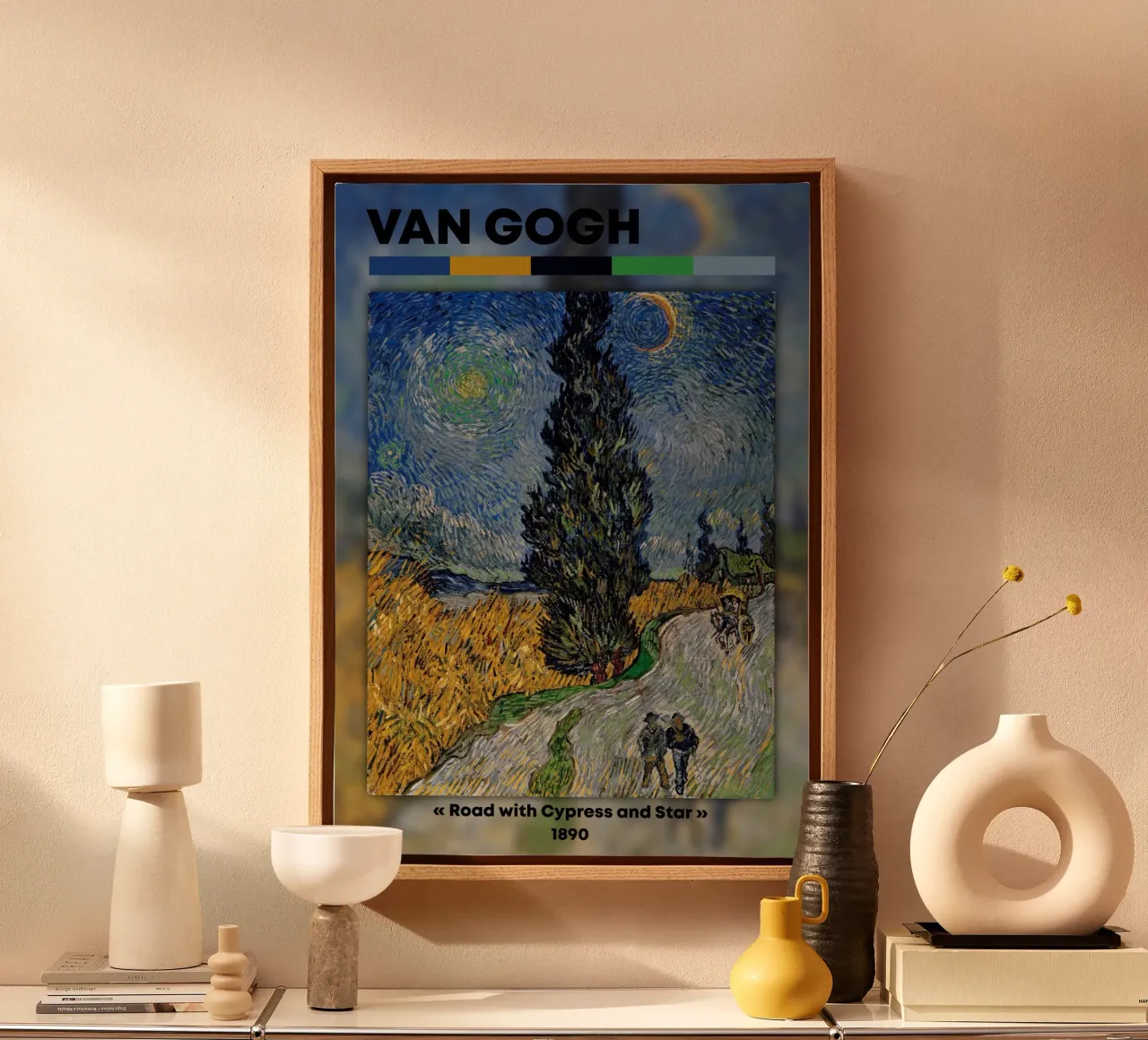 Van Gogh: Road with Cypress and Star - Post-Impressionist Ni canvas by NorwesClub