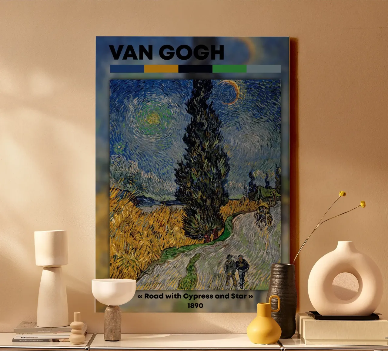 Van Gogh: Road with Cypress and Star - Post-Impressionist Ni canvas by NorwesClub