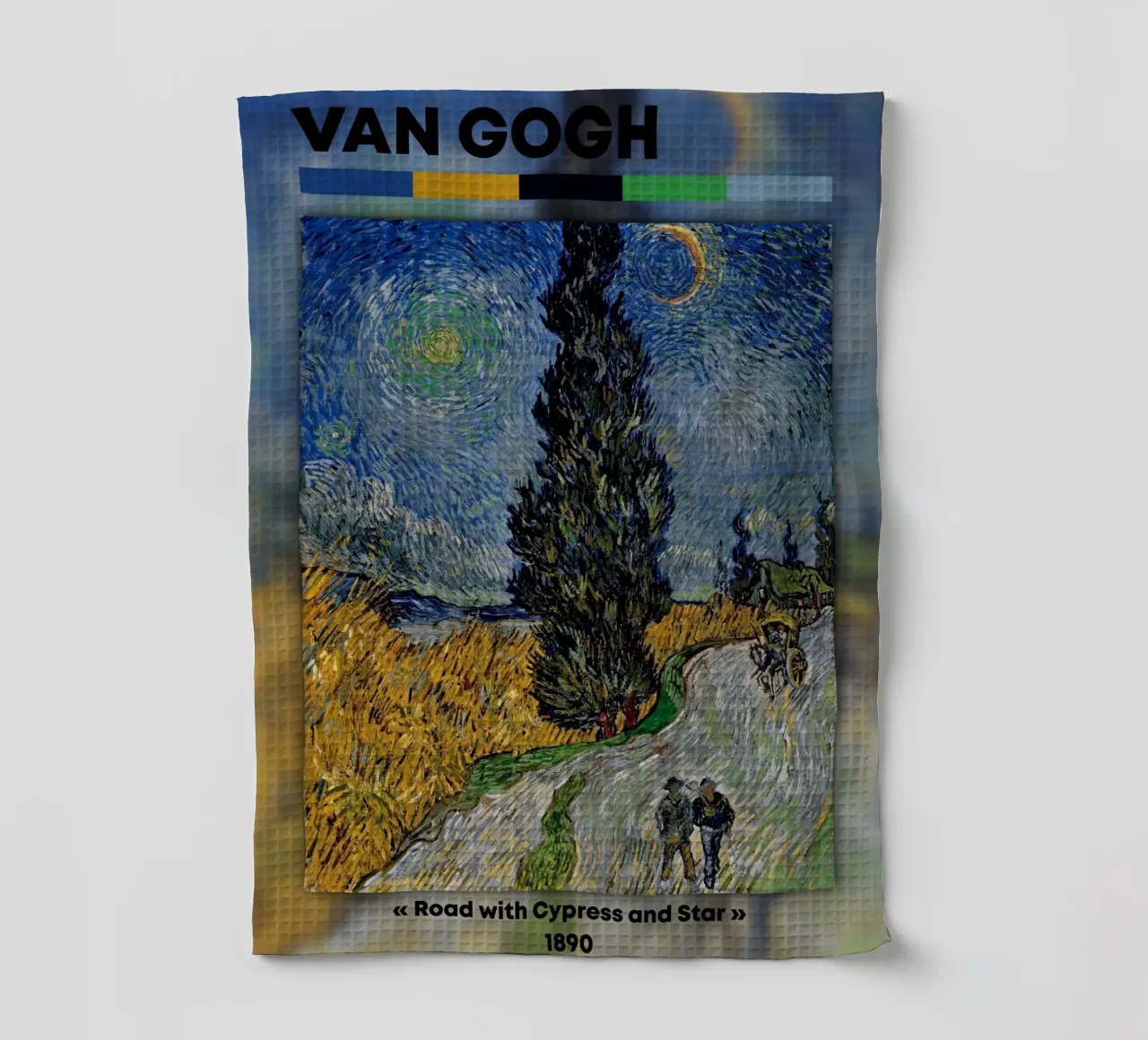 Van Gogh: Strada con cipresso e stella - Post-Impressionismo Ni canovaccio da cucina da NorwesClub