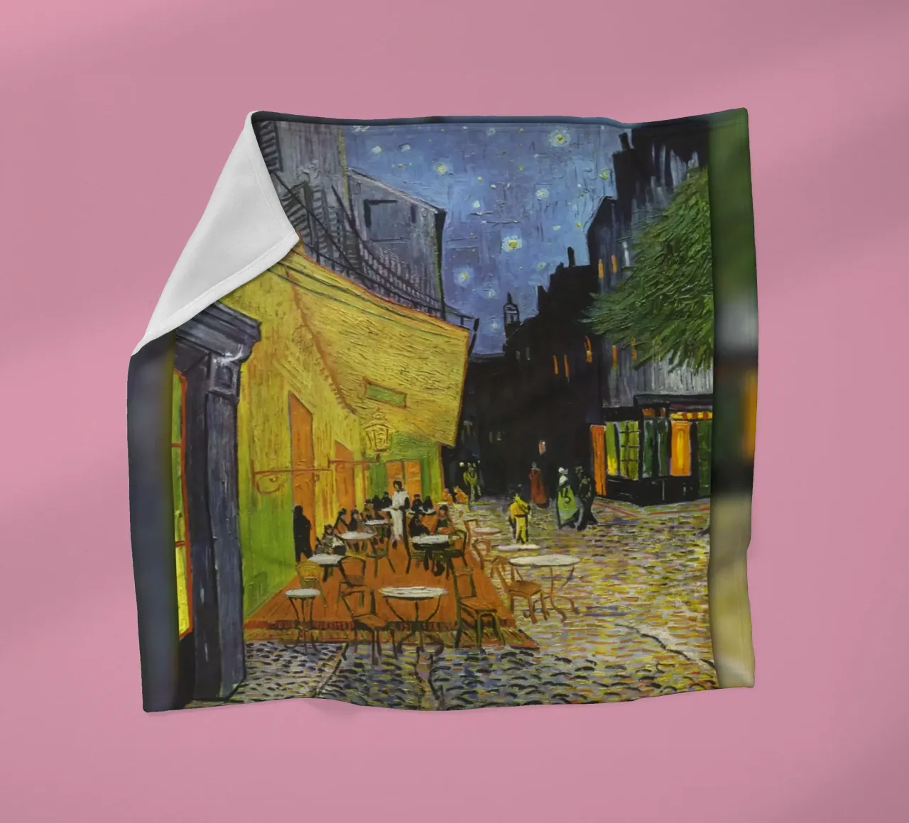 Van Gogh: Terrazza del caffè di notte - Vibrante post-impressionista coperta in pile da NorwesClub