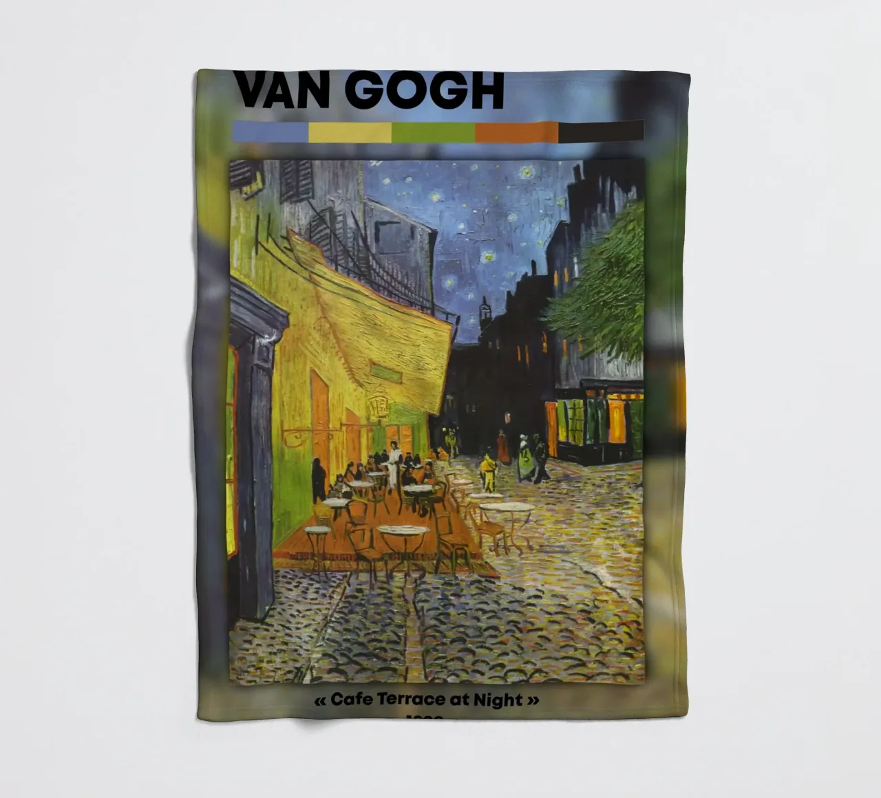 Van Gogh: Terrazza del caffè di notte - Vibrante post-impressionista coperta in pile da NorwesClub