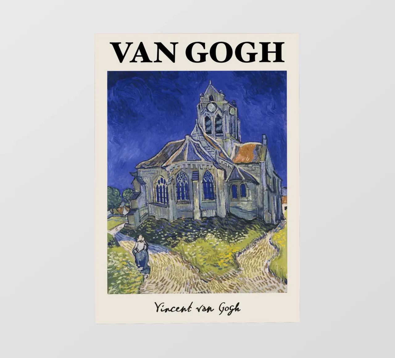 Van Gogh: La chiesa di Auvers - Post-Impressioni espressive telo in pvc da NorwesClub
