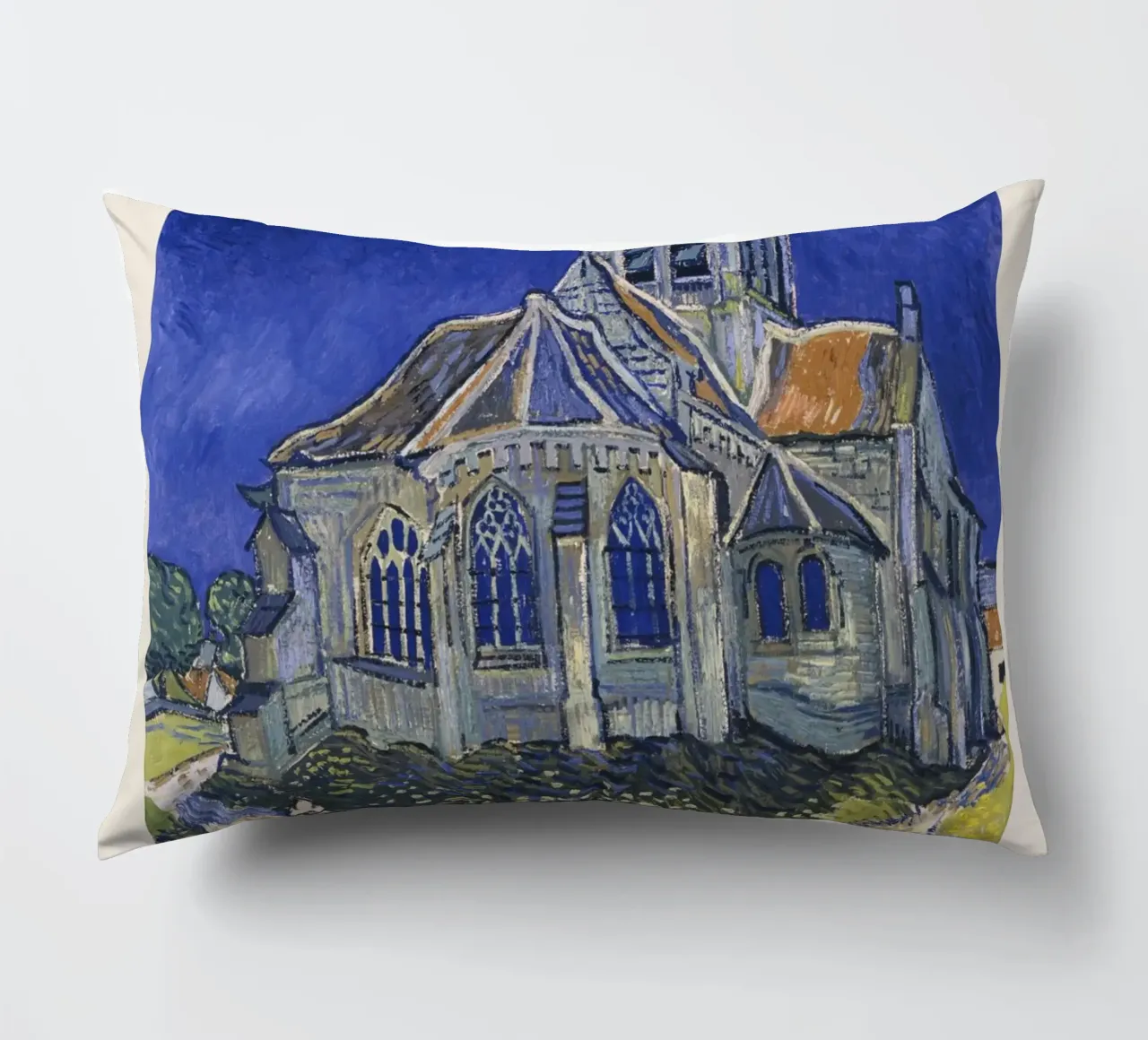Van Gogh: La chiesa di Auvers - Post-Impressioni espressive cuscino da NorwesClub