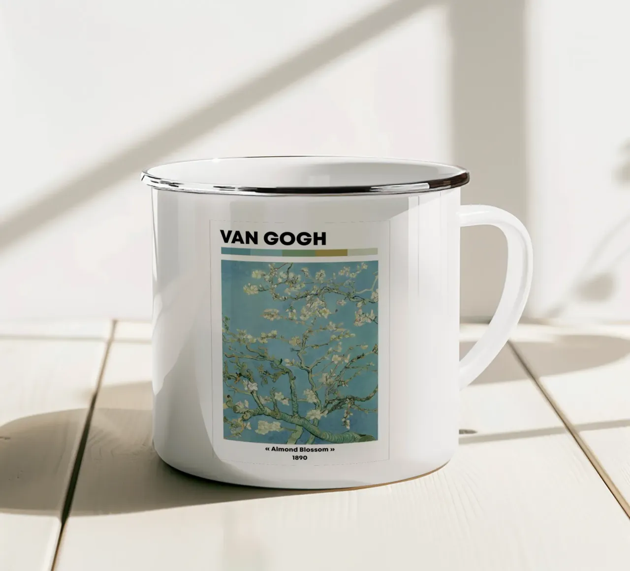 Van Gogh: Mandorli in fiore - Serena primavera post-impressionista tazza in smalto da NorwesClub