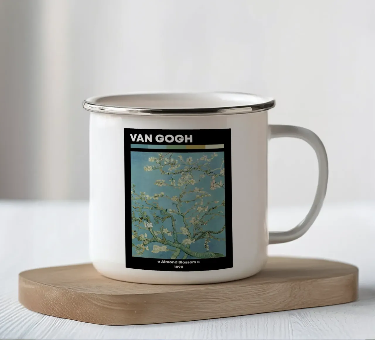 Van Gogh: Mandorlo in fiore - Natura serena post-impressionista tazza in smalto da NorwesClub