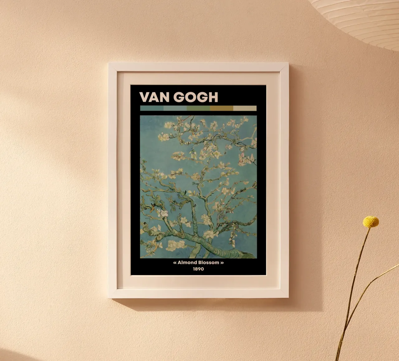 Van Gogh: Mandorlo in fiore - Natura serena post-impressionista poster con telaio in legno da NorwesClub