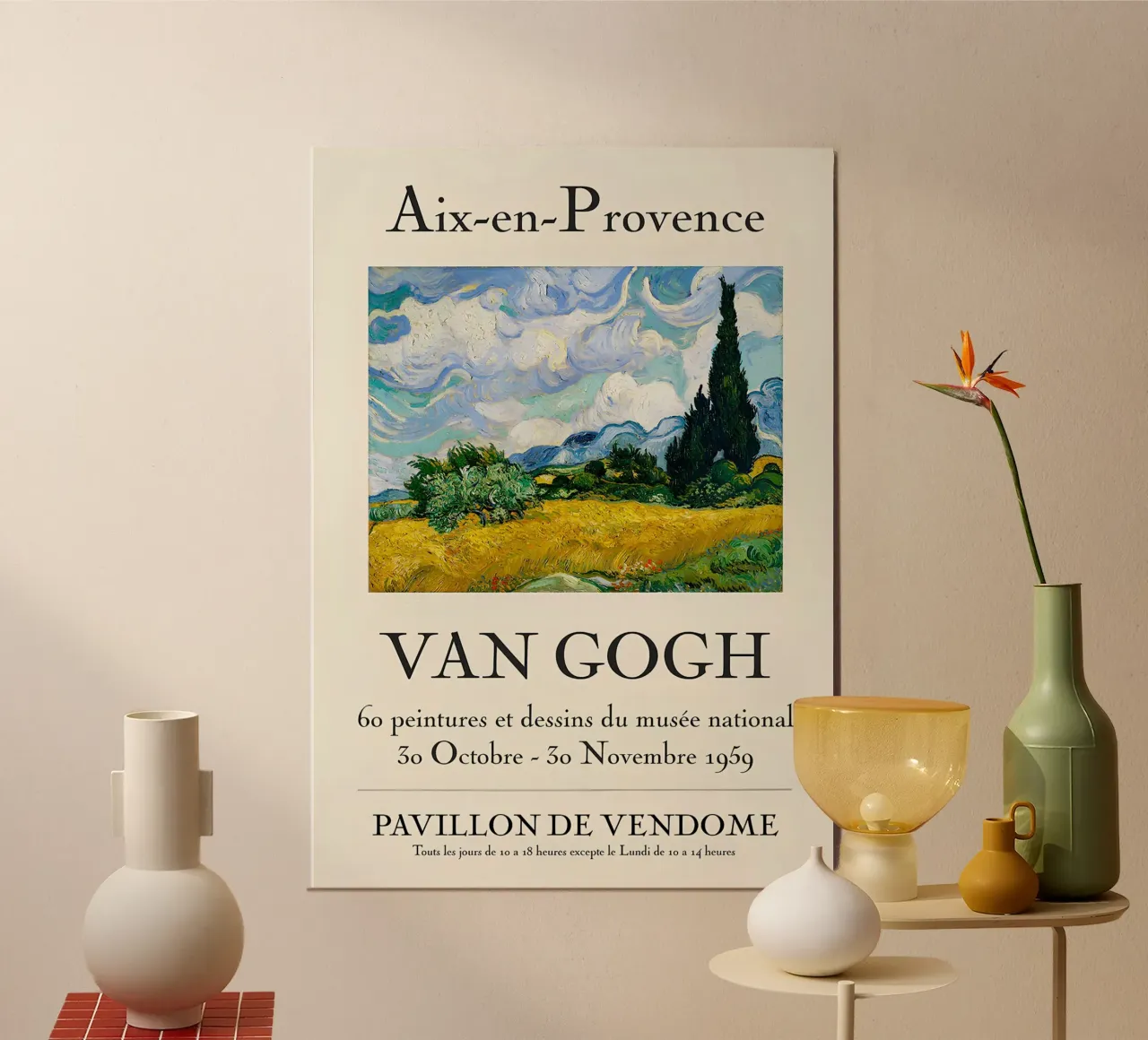 Van Gogh: Campo di grano con cipressi - Iconiche post-impressioni poster da NorwesClub