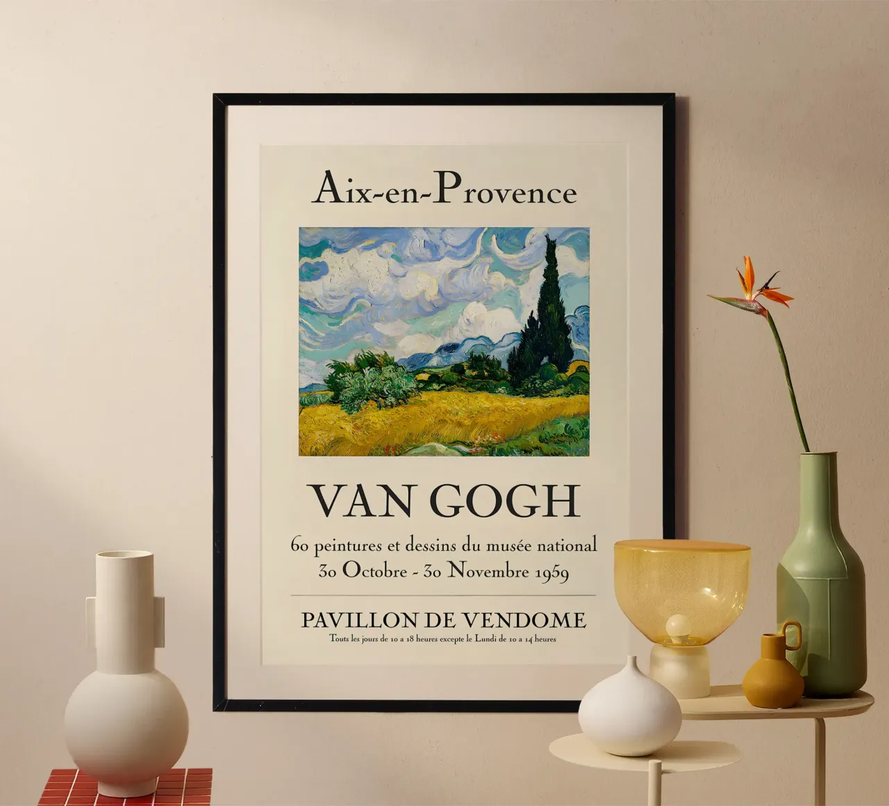 Van Gogh: Campo di grano con cipressi - Iconiche post-impressioni poster da NorwesClub