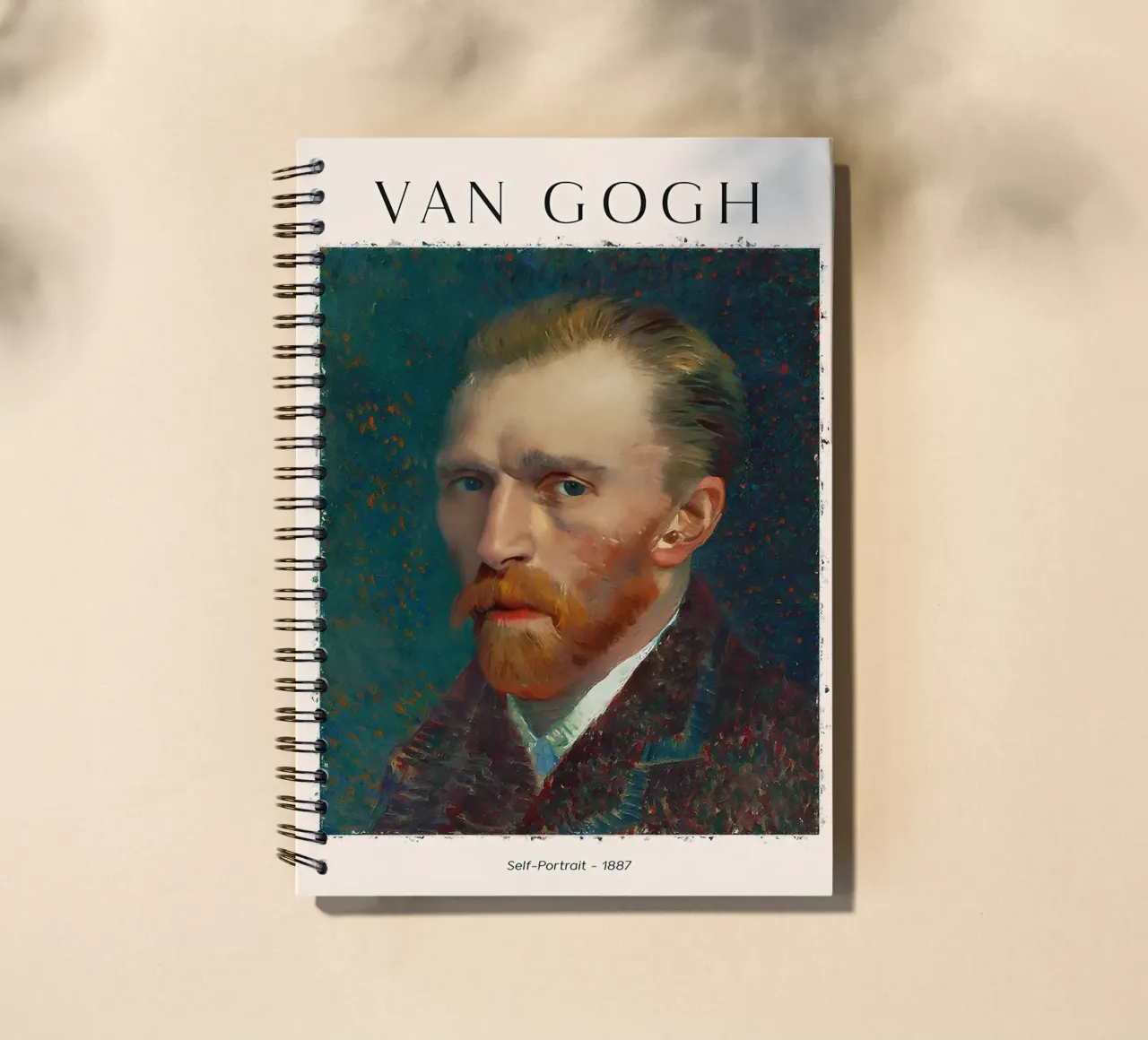 Van Gogh Self-Portrait - Post-Impressionist Icon, Masterpiec spiral notebook by NorwesClub