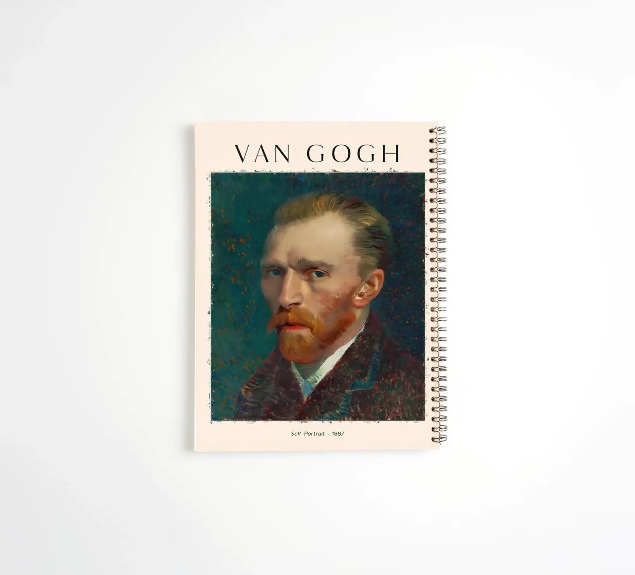 Van Gogh Self-Portrait - Post-Impressionist Icon, Masterpiec spiral notebook by NorwesClub