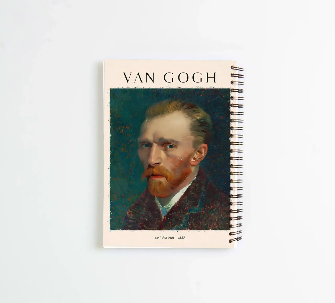Van Gogh Self-Portrait - Post-Impressionist Icon, Masterpiec spiral notebook by NorwesClub