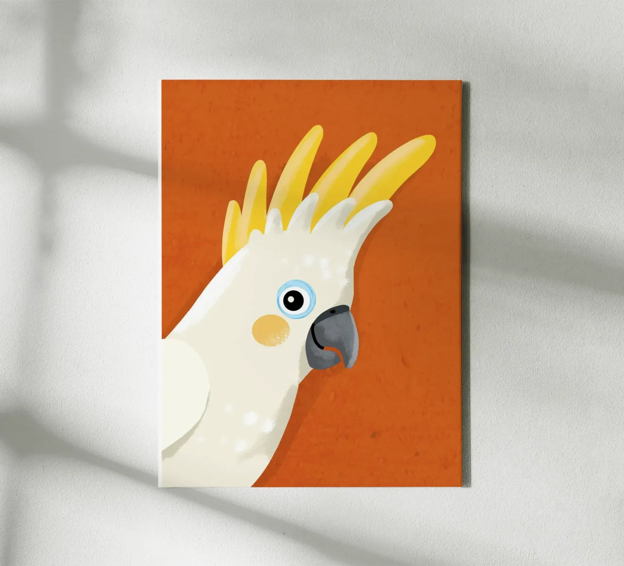 Wees gewoon jezelf, kaketoe 2 canvas met Baklijst van Julia Reyelt