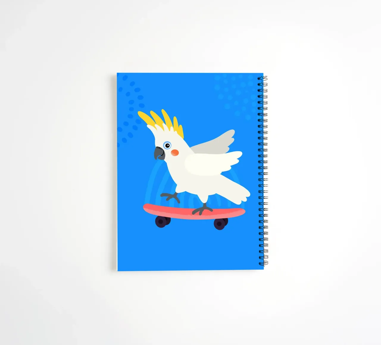 Skater Kakadu 1 spiral notebook by Julia Reyelt