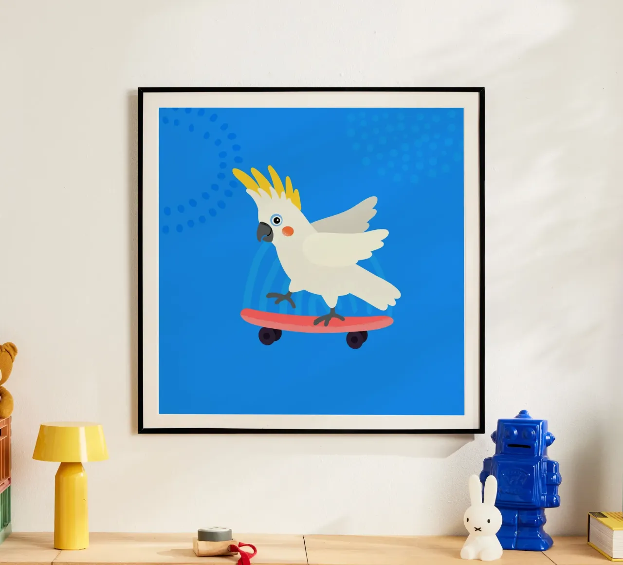 Pattinatore Kakadu 1 poster con telaio in plastica da Julia Reyelt