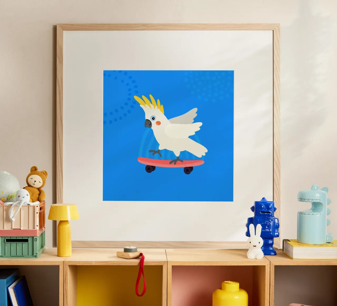 Pattinatore Kakadu 1 poster con telaio in plastica da Julia Reyelt