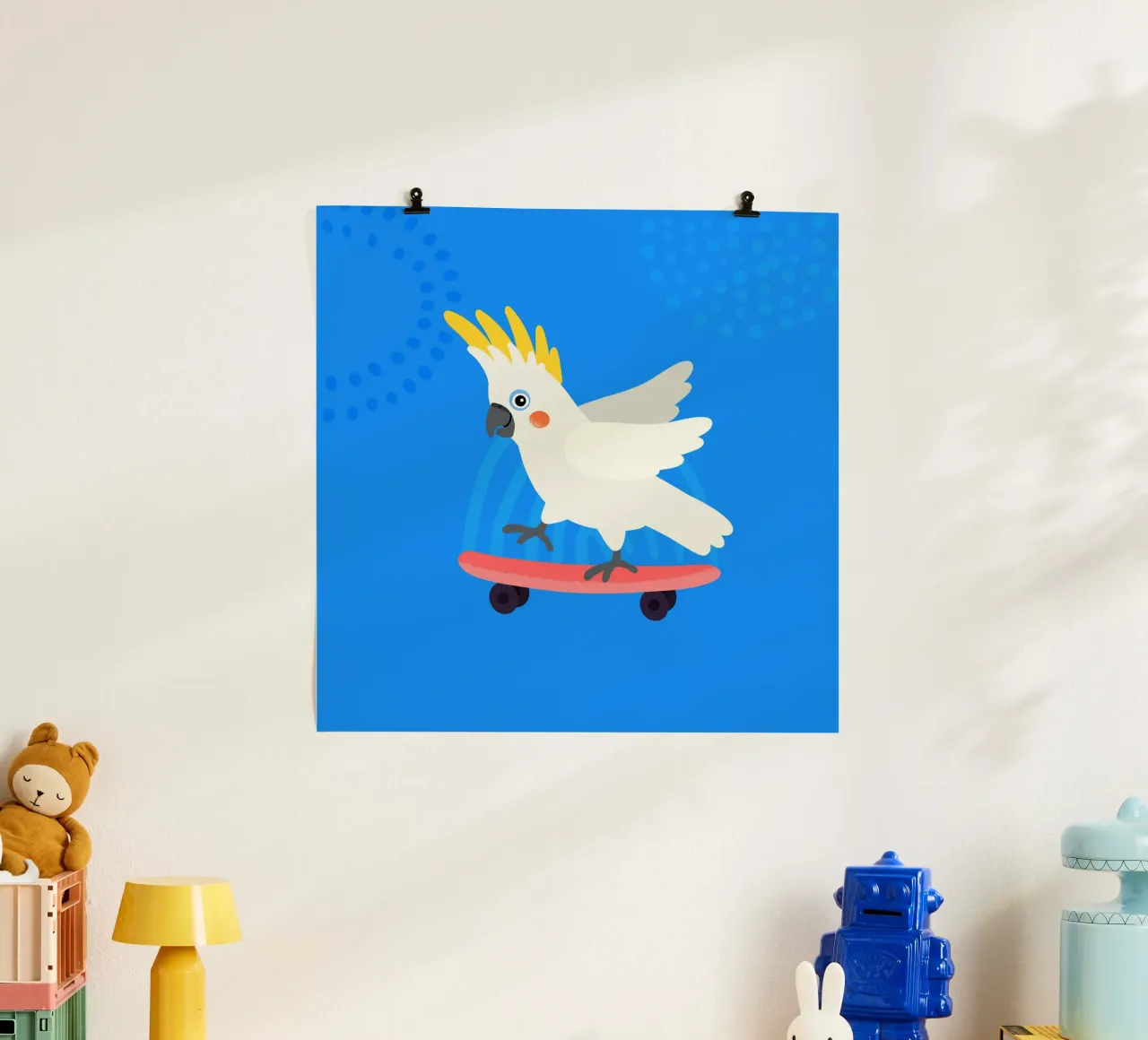 Pattinatore Kakadu 1 poster con telaio in plastica da Julia Reyelt