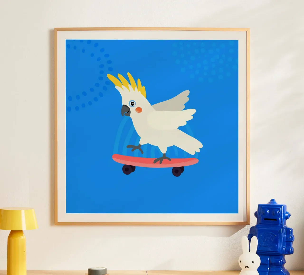 Pattinatore Kakadu 1 poster con telaio in plastica da Julia Reyelt