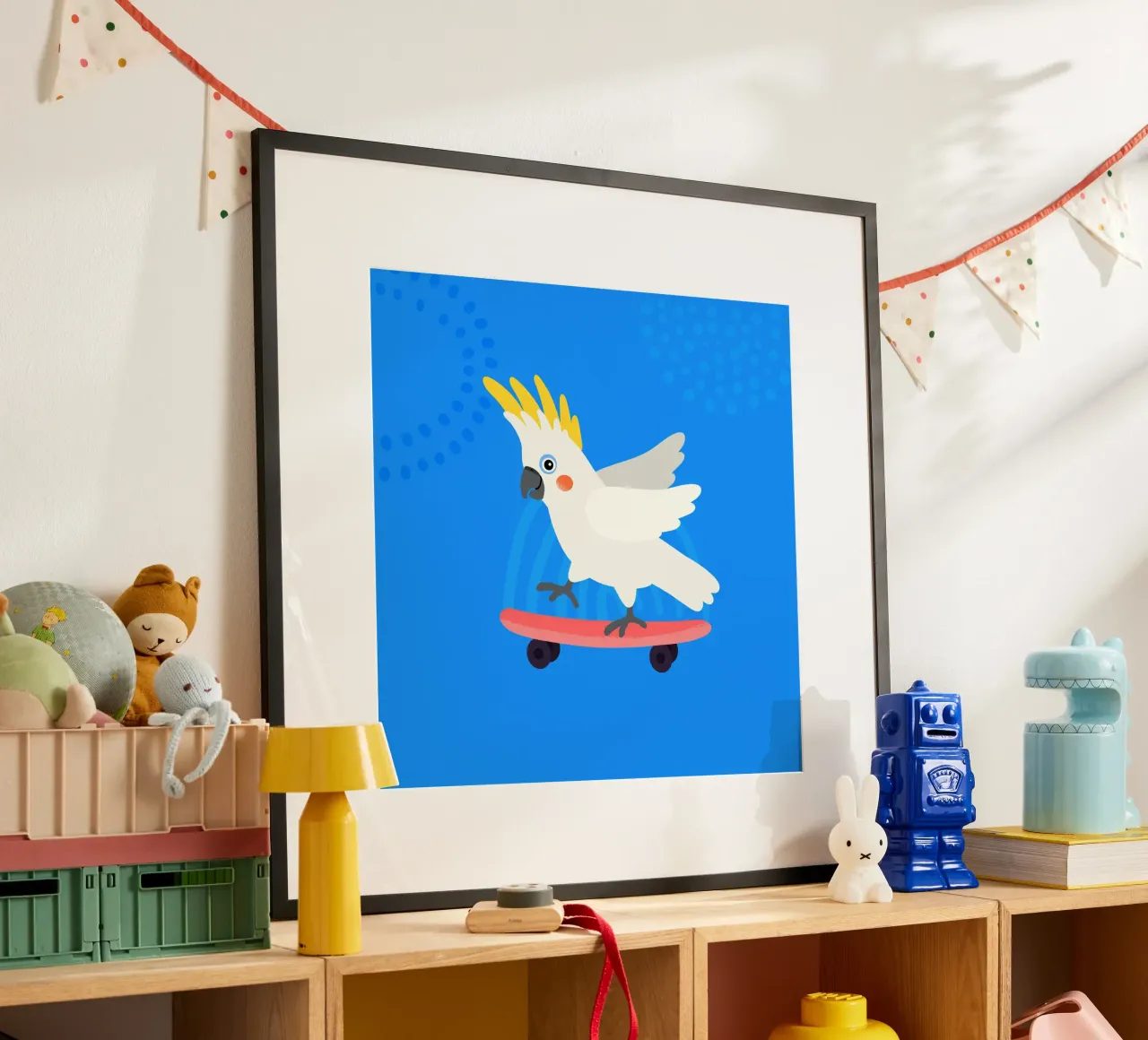 Pattinatore Kakadu 1 poster con telaio in plastica da Julia Reyelt