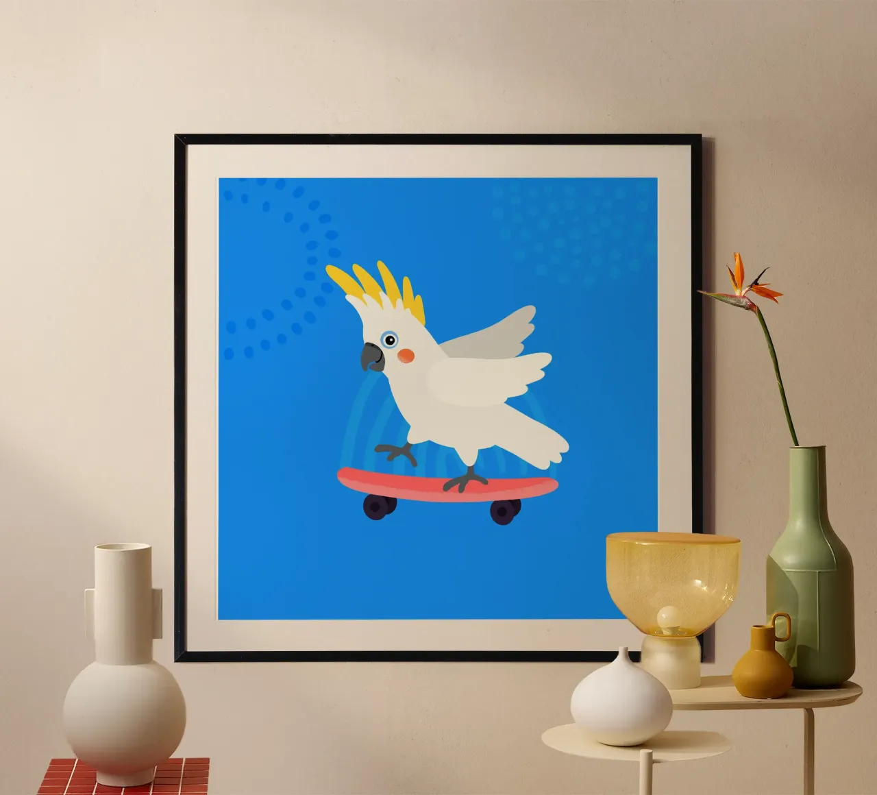 Skater Kakadu 1 hahnemühle by Julia Reyelt