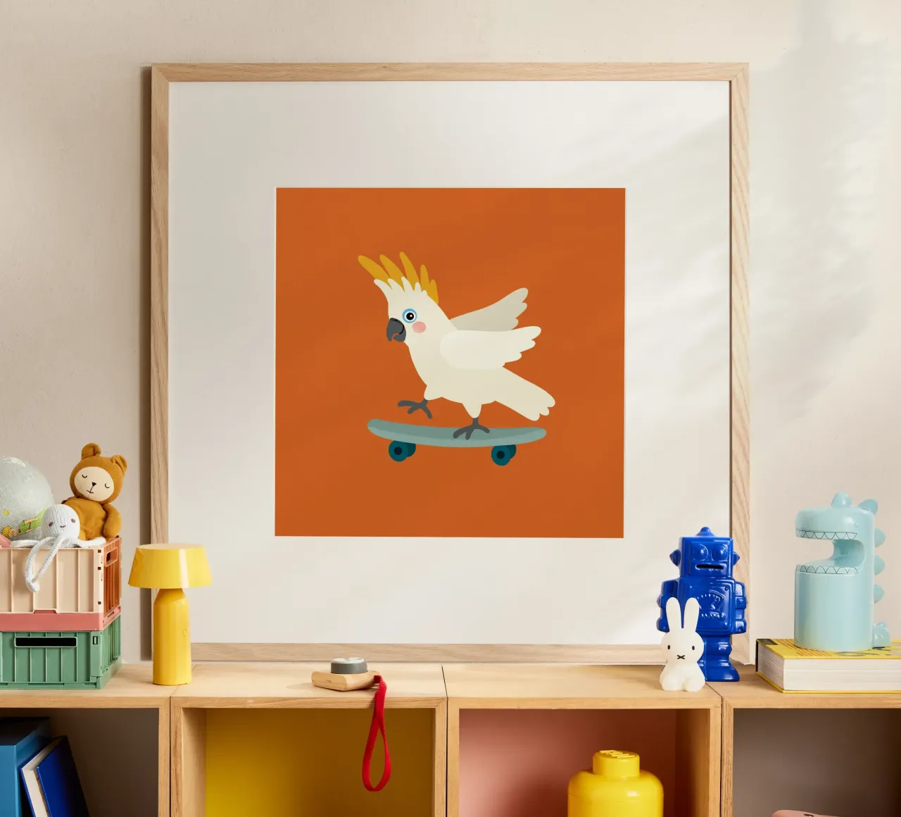 Pattinatore Kakadu 2 poster con telaio in plastica da Julia Reyelt