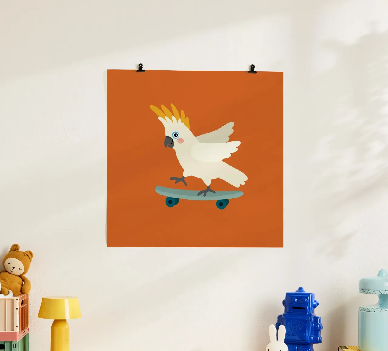 Pattinatore Kakadu 2 poster con telaio in plastica da Julia Reyelt