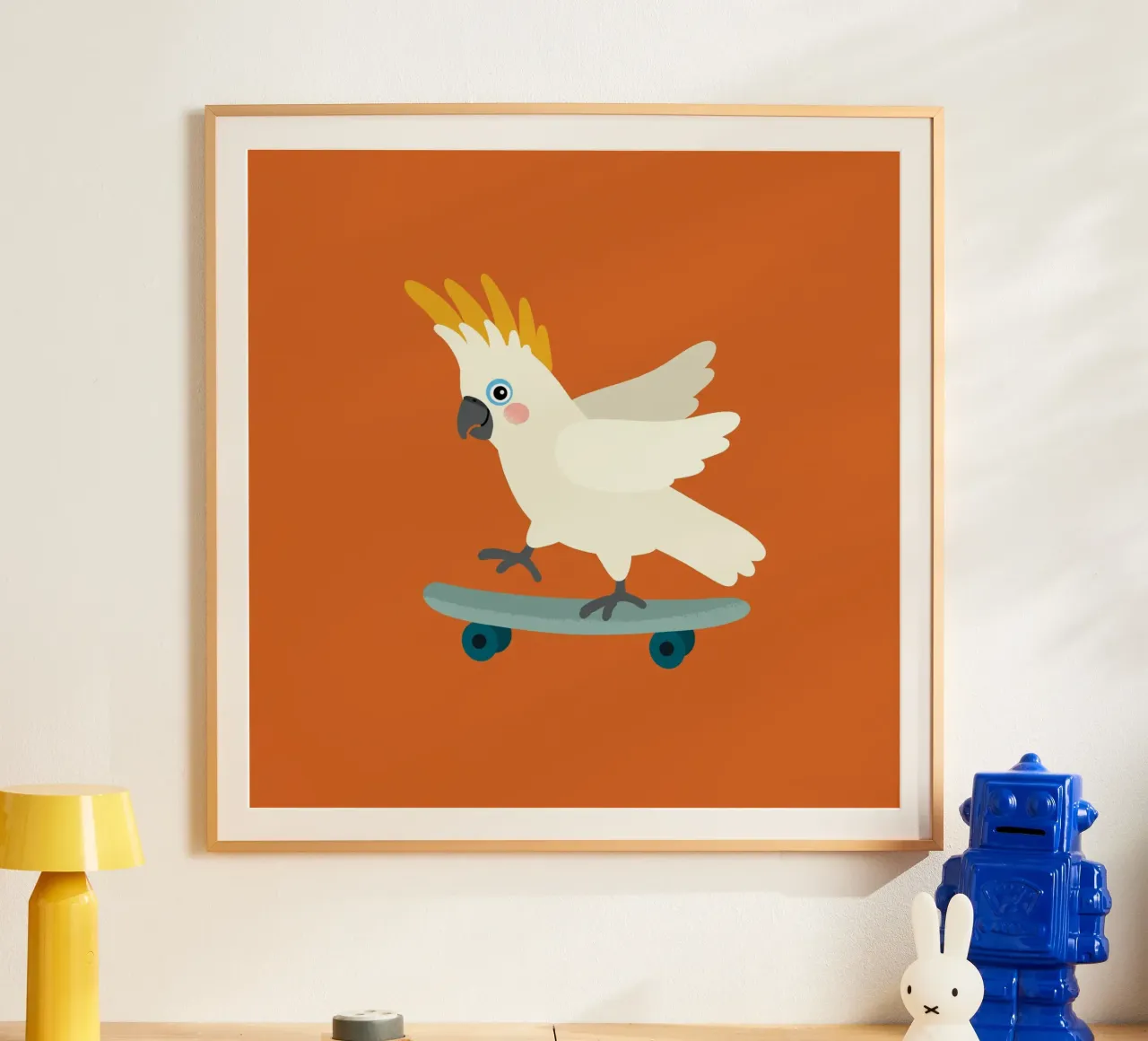 Pattinatore Kakadu 2 poster con telaio in plastica da Julia Reyelt