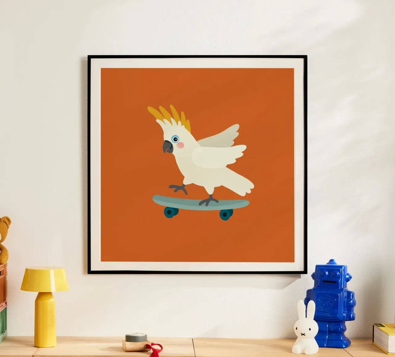 Pattinatore Kakadu 2 poster con telaio in plastica da Julia Reyelt