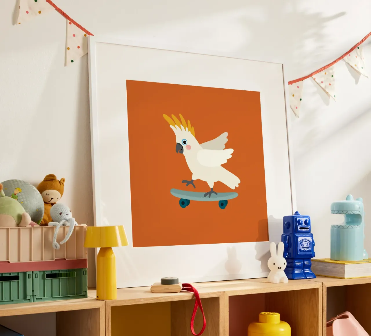 Pattinatore Kakadu 2 poster con telaio in plastica da Julia Reyelt