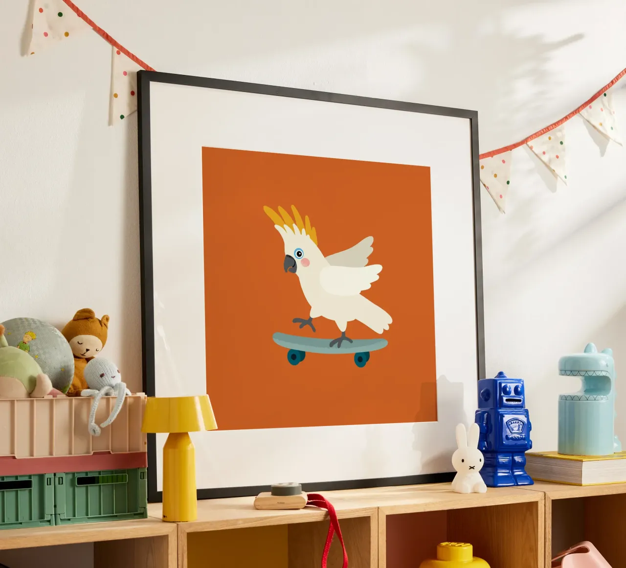 Pattinatore Kakadu 2 poster con telaio in plastica da Julia Reyelt
