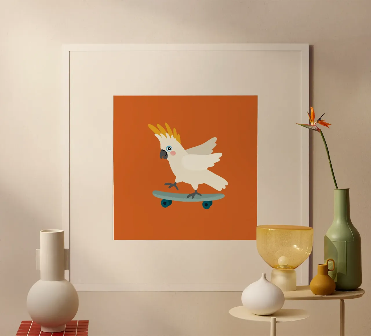 Pattinatore Kakadu 2 poster con telaio in plastica da Julia Reyelt