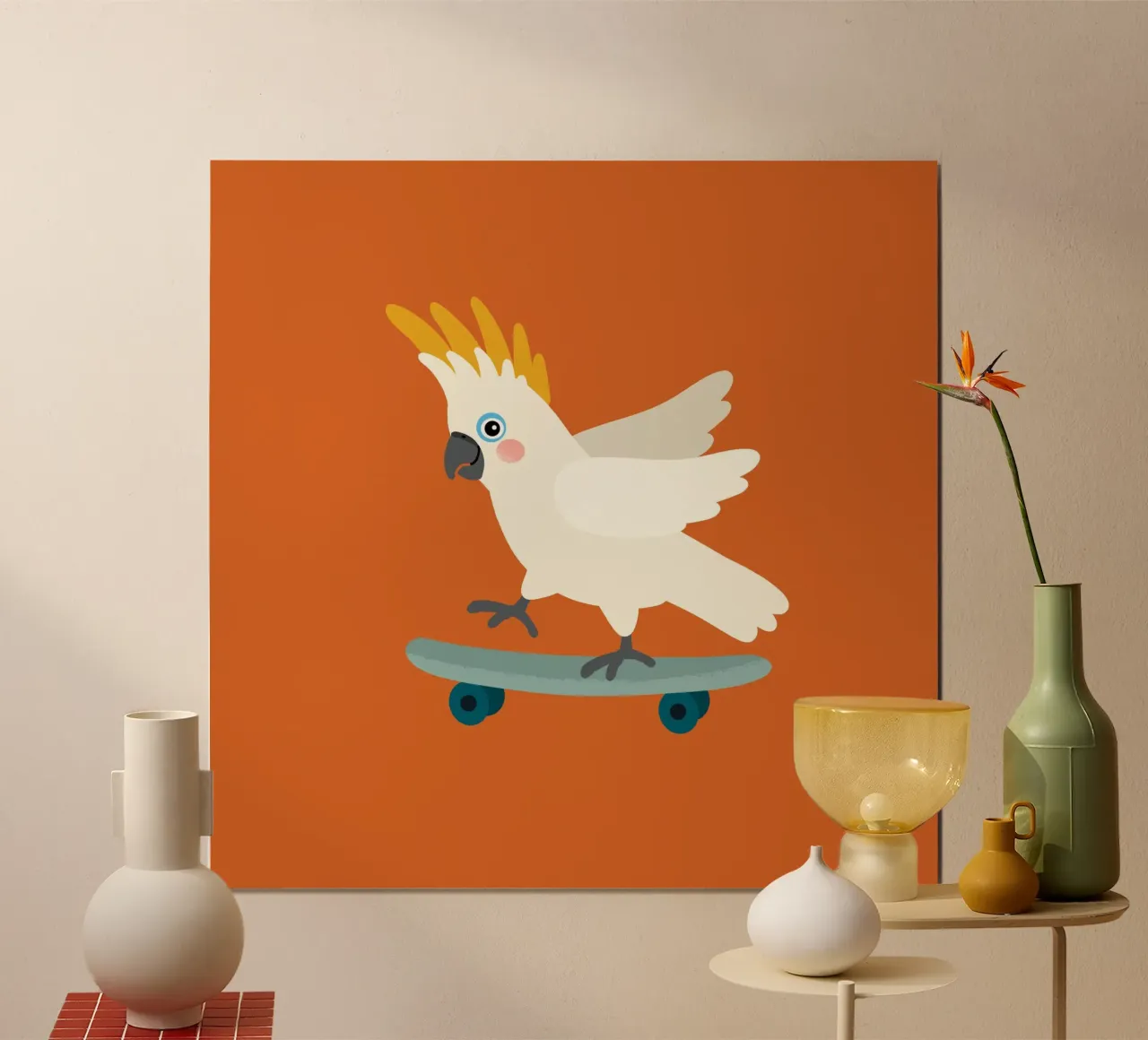 Pattinatore Kakadu 2 poster con telaio in plastica da Julia Reyelt