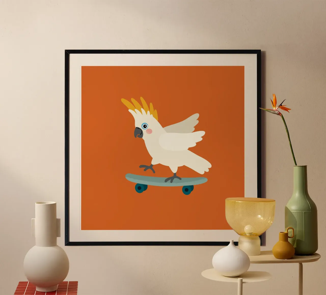 Pattinatore Kakadu 2 poster con telaio in plastica da Julia Reyelt