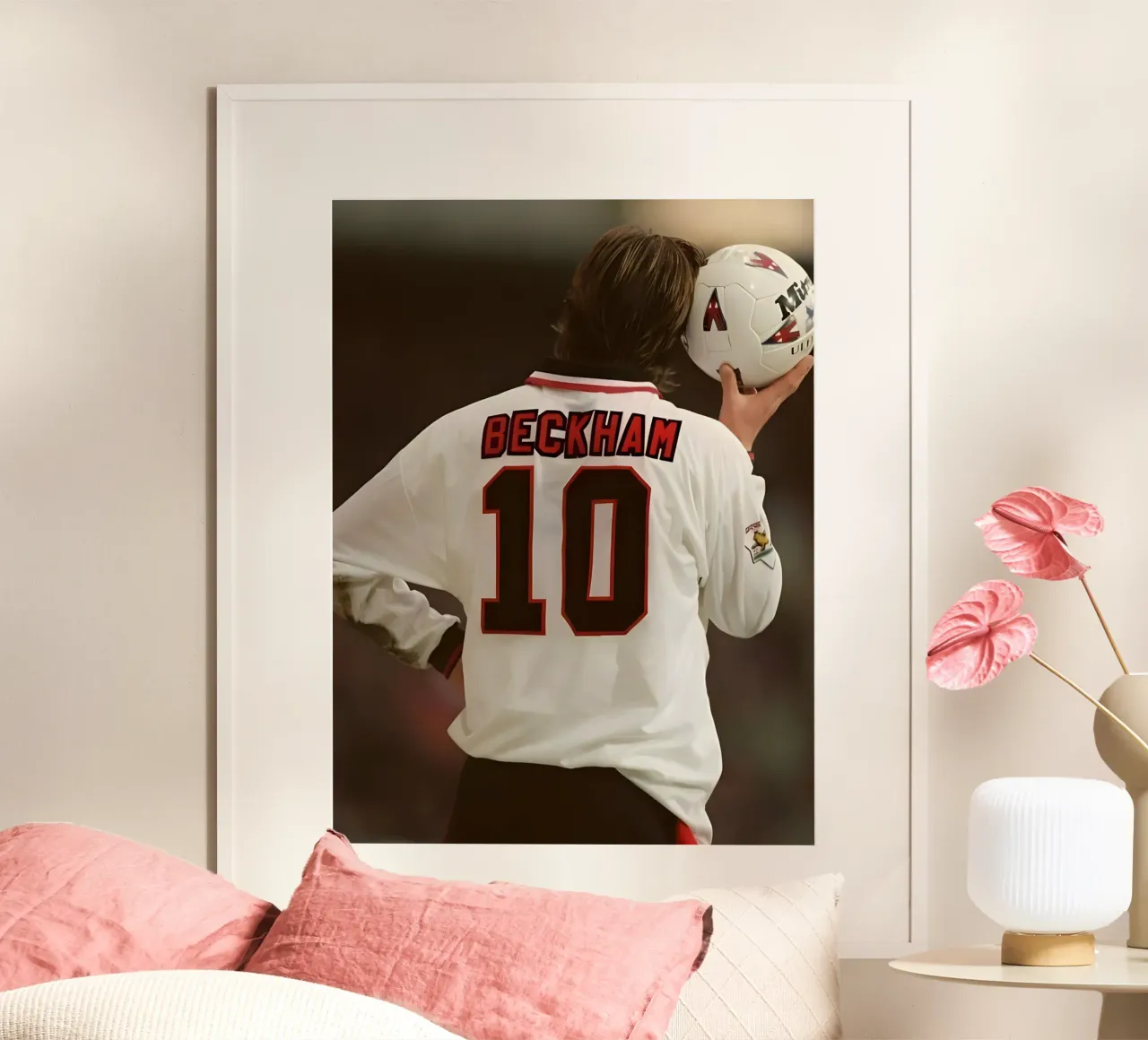 David Beckham poster con telaio in legno da Low poly art
