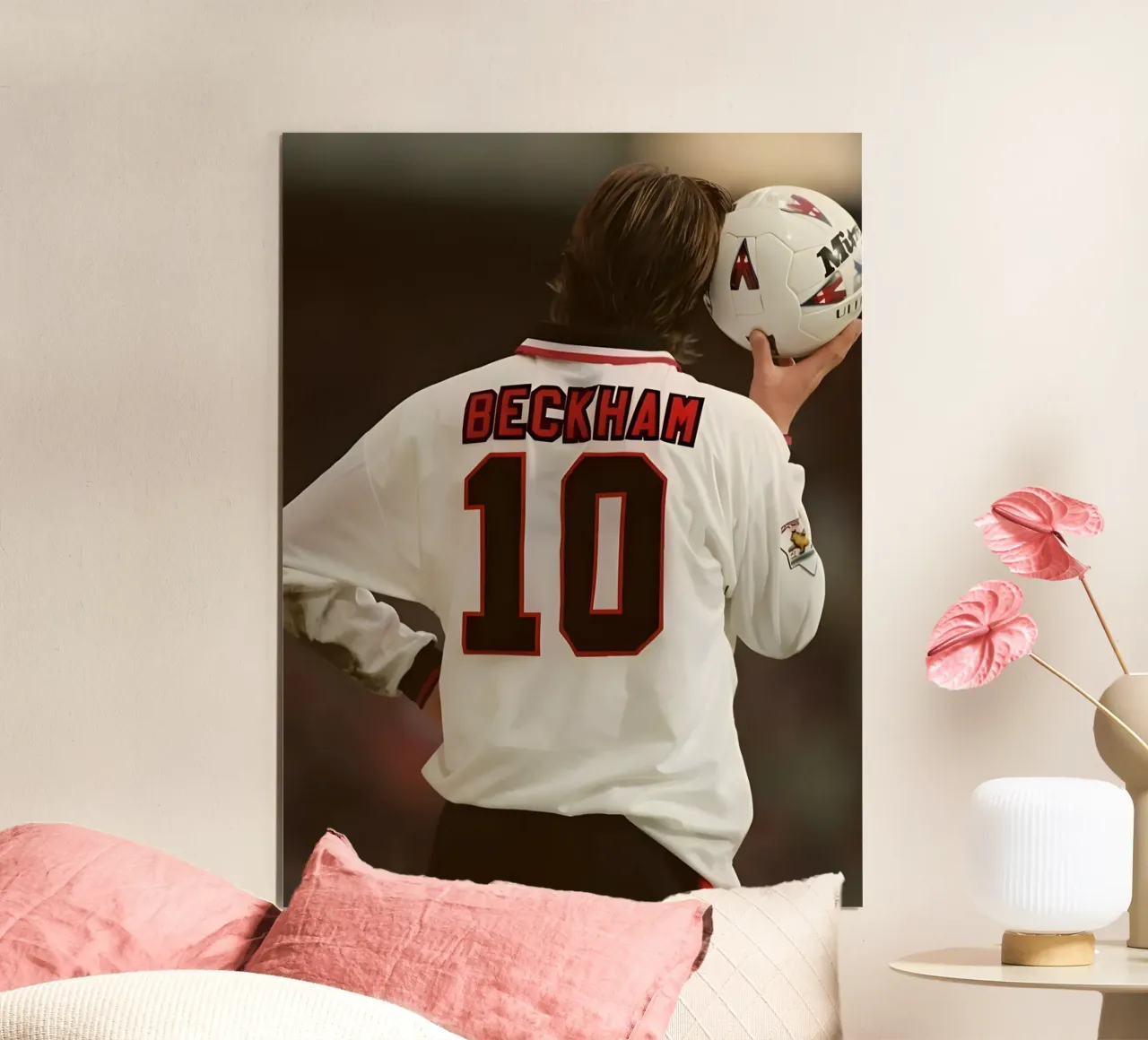 David Beckham poster con telaio in legno da Low poly art