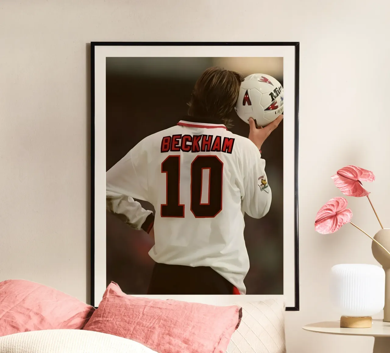 David Beckham poster con telaio in legno da Low poly art