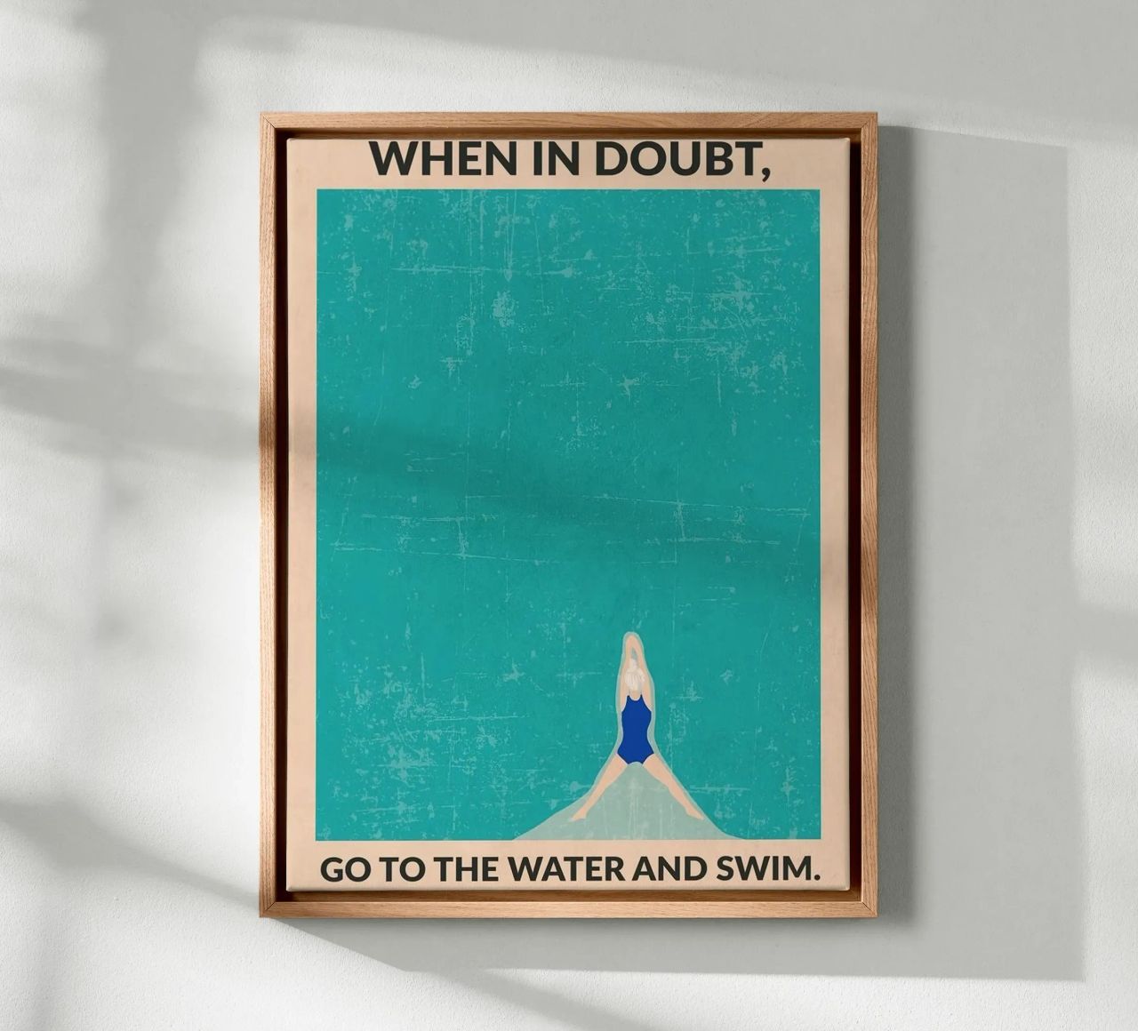 When in doubt, go to the water and swim canvas by MURLJASTROSHOP