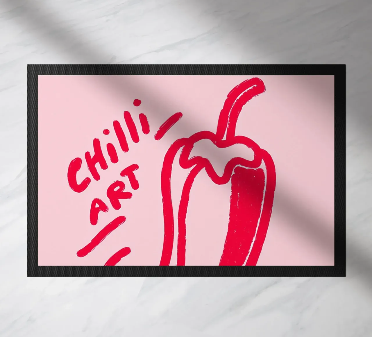 Kitchen magic with chilli doormat by Carinaprint