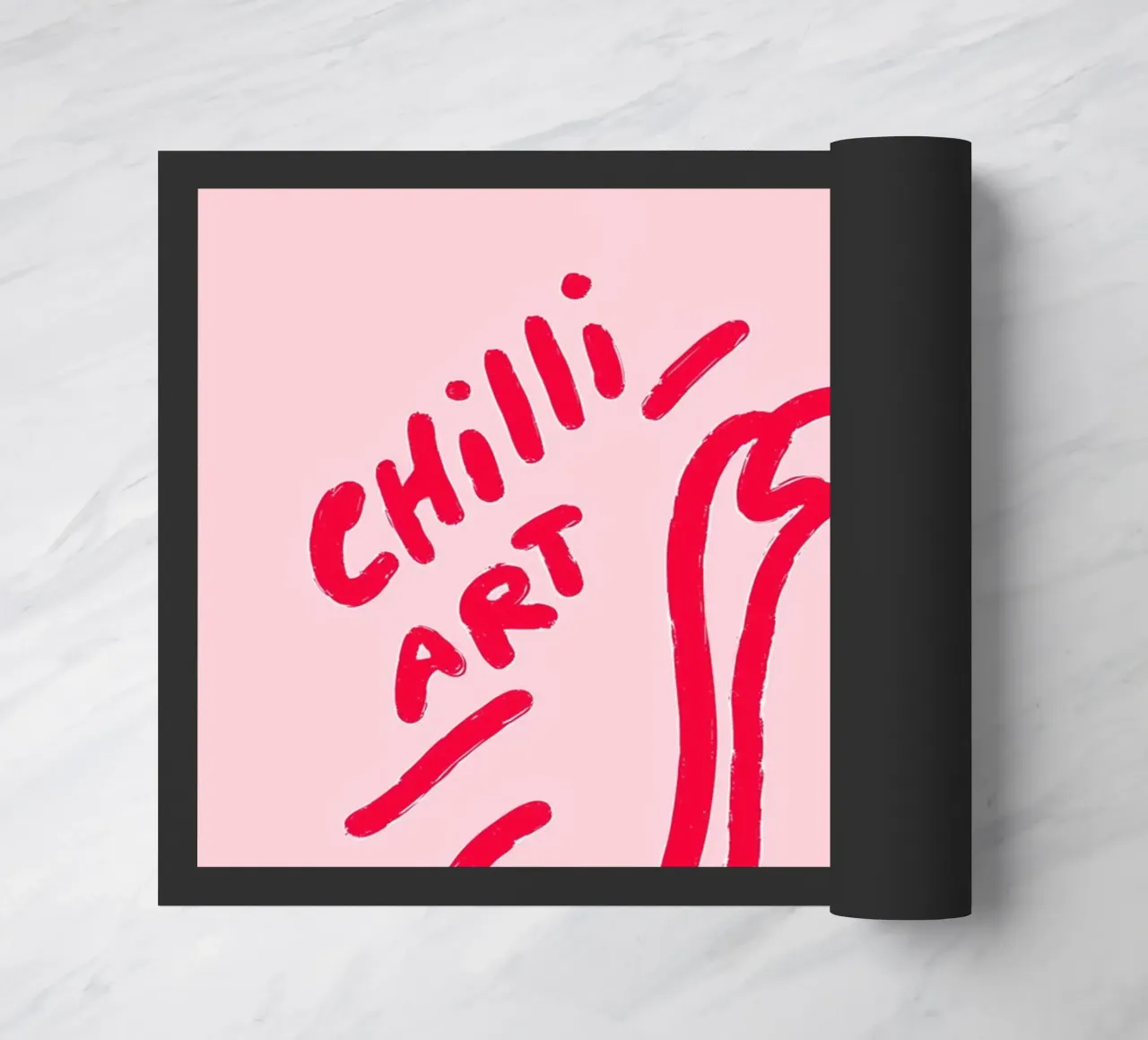 Kitchen magic with chilli doormat by Carinaprint