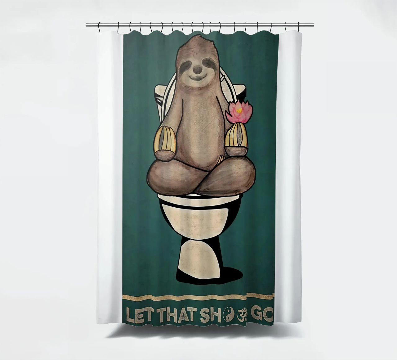 Faultier-Yoga Lass den Scheiß los Duschvorhang von Aaronshop