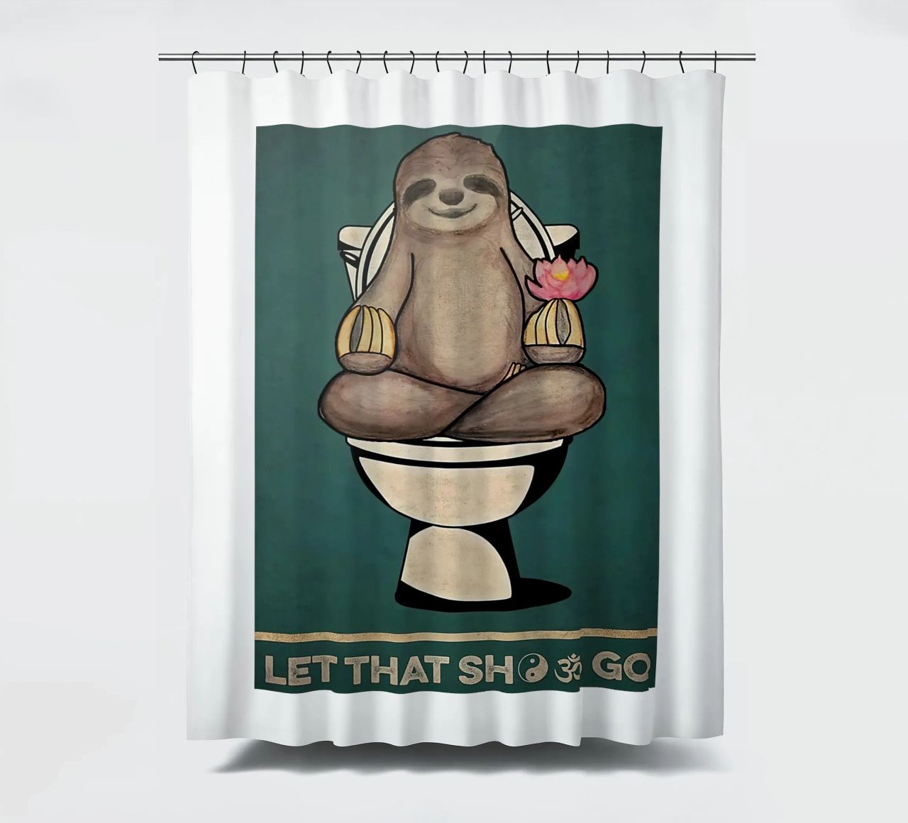 Faultier-Yoga Lass den Scheiß los Duschvorhang von Aaronshop