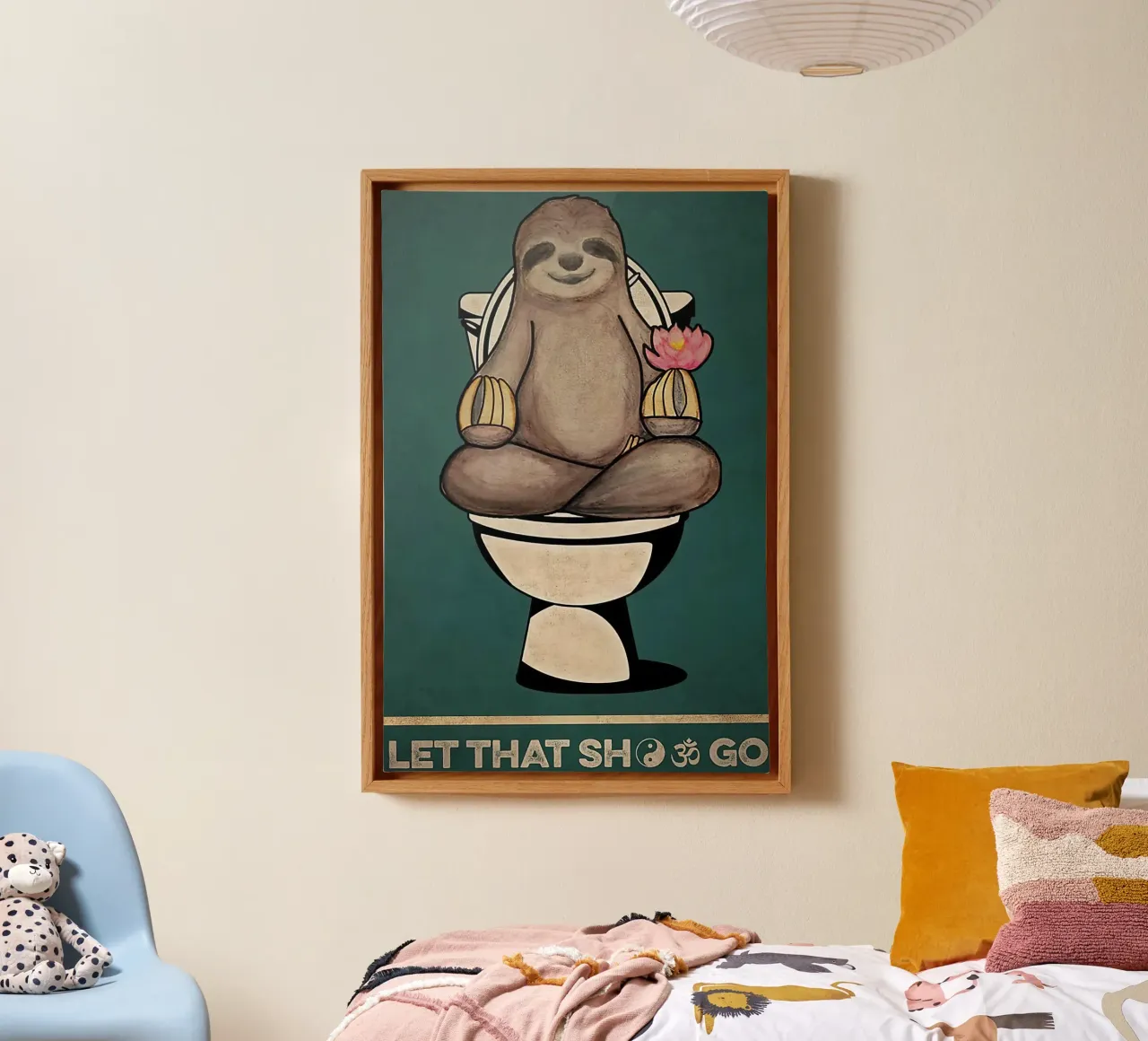 Yoga per bradipi Lascia perdere tela con Cornice a cassetta da Aaronshop