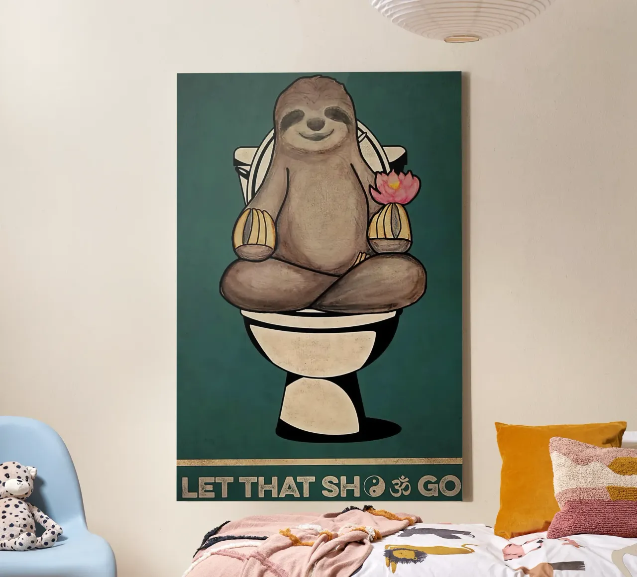 Yoga per bradipi Lascia perdere tela con Cornice a cassetta da Aaronshop