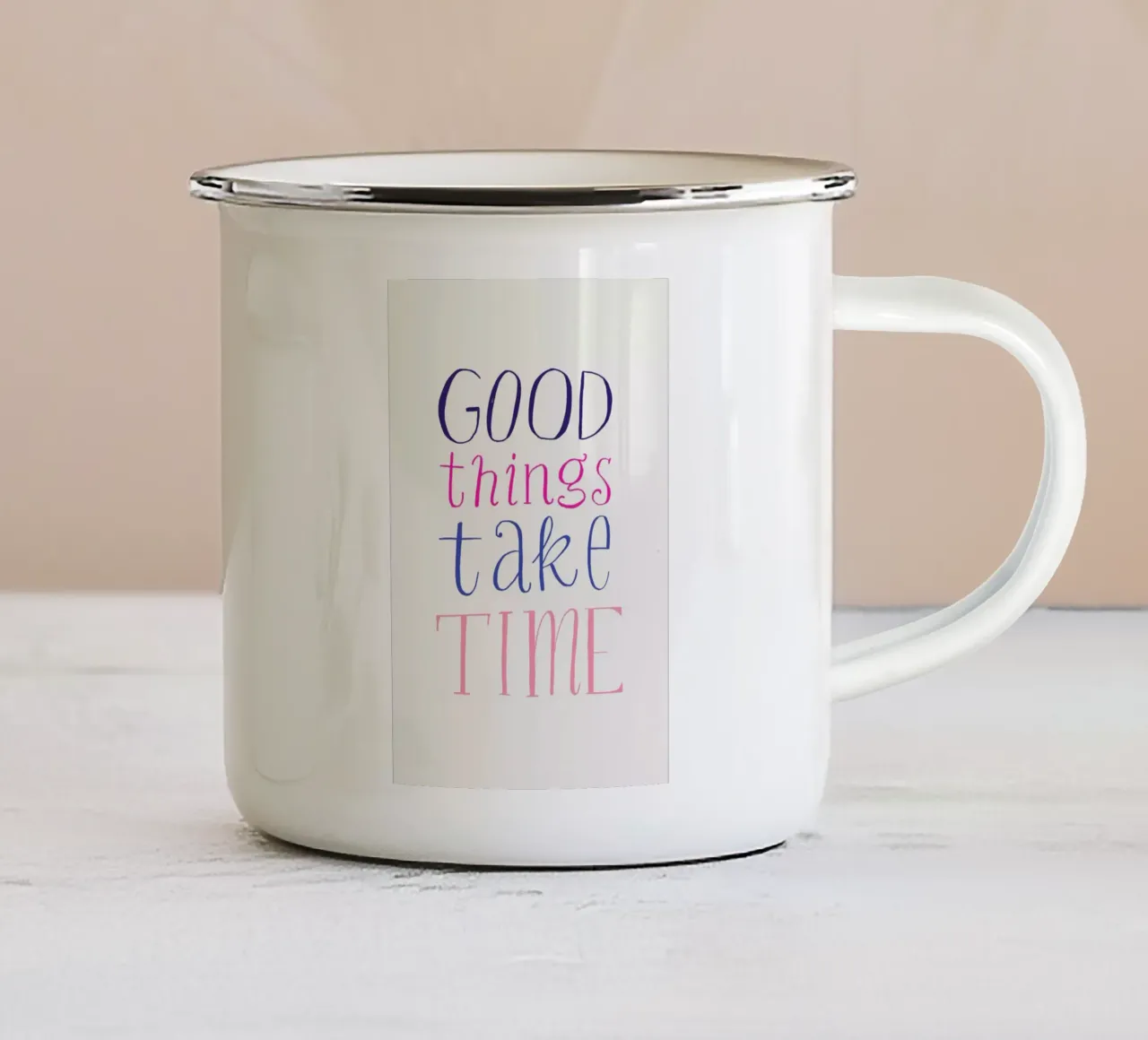 Good things take time tazza in smalto da Pure
