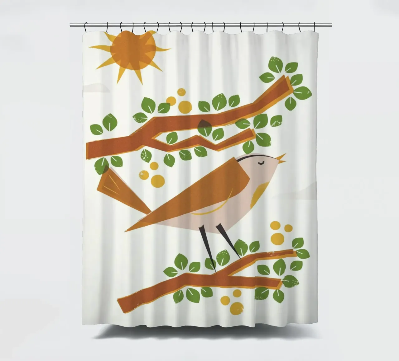 Songbird shower curtain by 2fevrierArtStudio