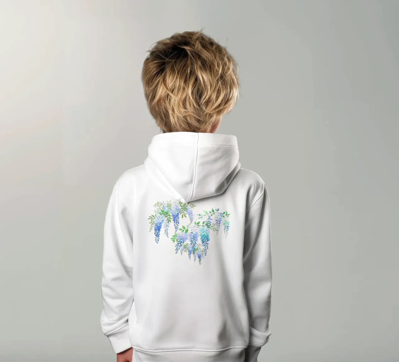 Wisteria Blue And Yellow kids hoodie by SilverPegasus