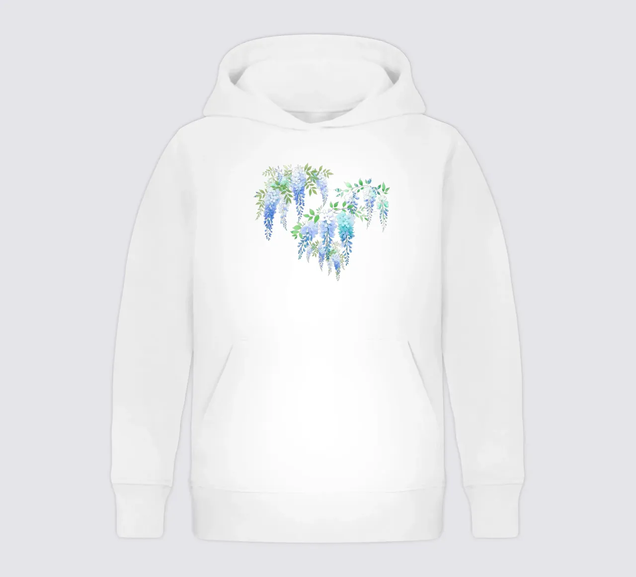 Wisteria Blue And Yellow kids hoodie by SilverPegasus