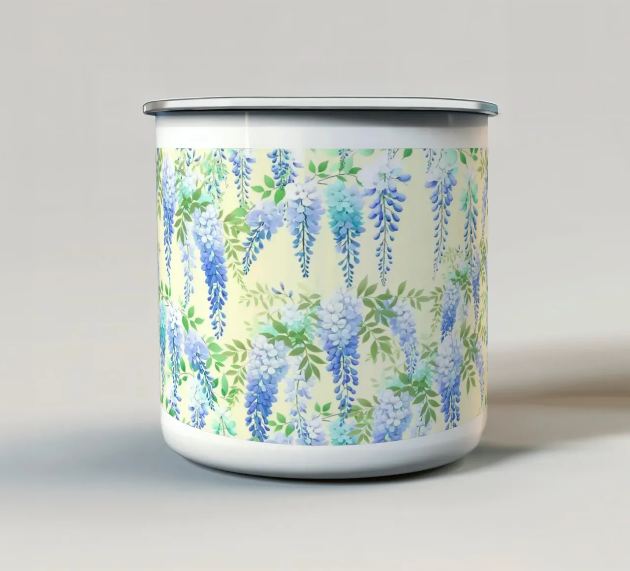 Glicine blu e giallo tazza in smalto da SilverPegasus