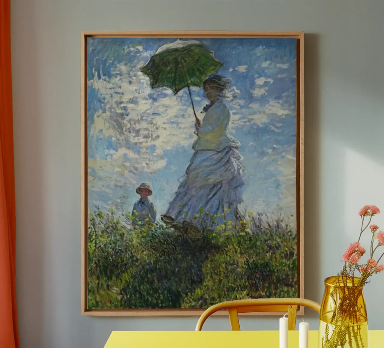 vrouw in witte rok schilderij claude monet canvas met Baklijst van belong shop