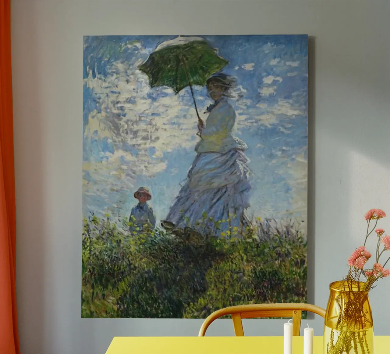 vrouw in witte rok schilderij claude monet canvas met Baklijst van belong shop